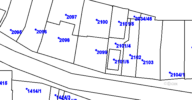 Parcela st. 2099 v KÚ Dubňany, Katastrální mapa