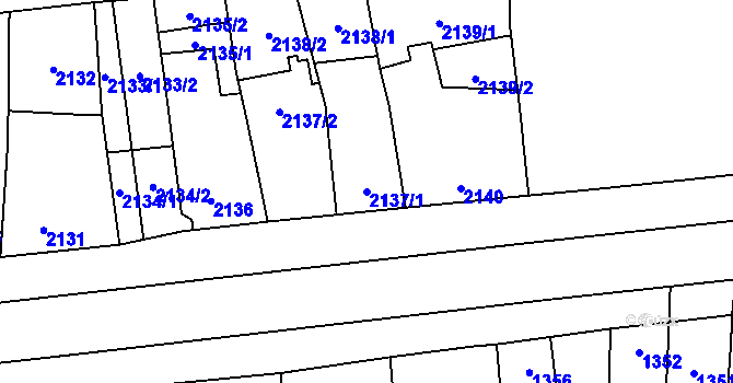 Parcela st. 2137/1 v KÚ Dubňany, Katastrální mapa