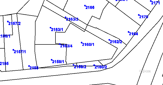 Parcela st. 2160/1 v KÚ Dubňany, Katastrální mapa