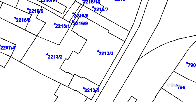 Parcela st. 2213/3 v KÚ Dubňany, Katastrální mapa