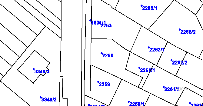 Parcela st. 2260 v KÚ Dubňany, Katastrální mapa