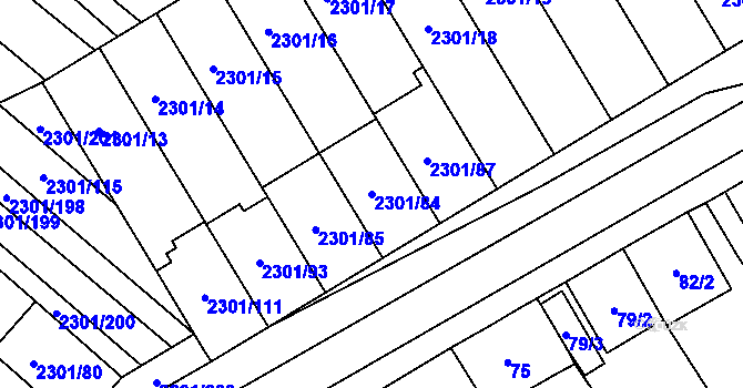 Parcela st. 2301/84 v KÚ Dubňany, Katastrální mapa