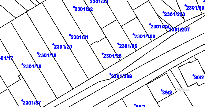 Parcela st. 2301/96 v KÚ Dubňany, Katastrální mapa