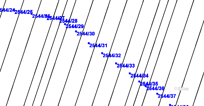 Parcela st. 2544/32 v KÚ Dubňany, Katastrální mapa