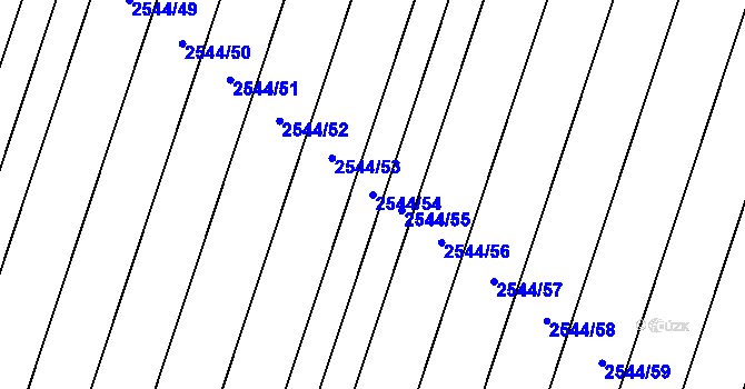 Parcela st. 2544/54 v KÚ Dubňany, Katastrální mapa