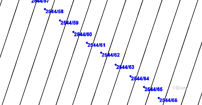 Parcela st. 2544/62 v KÚ Dubňany, Katastrální mapa