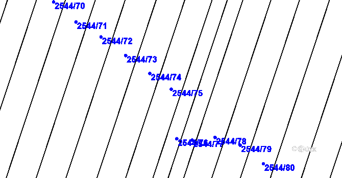 Parcela st. 2544/75 v KÚ Dubňany, Katastrální mapa