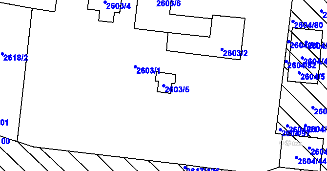 Parcela st. 2603/5 v KÚ Dubňany, Katastrální mapa