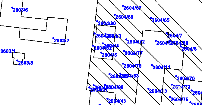 Parcela st. 2604/5 v KÚ Dubňany, Katastrální mapa
