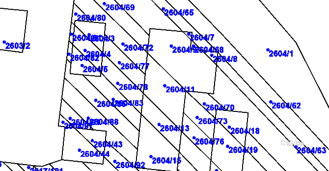 Parcela st. 2604/11 v KÚ Dubňany, Katastrální mapa