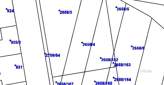 Parcela st. 2658/4 v KÚ Dubňany, Katastrální mapa