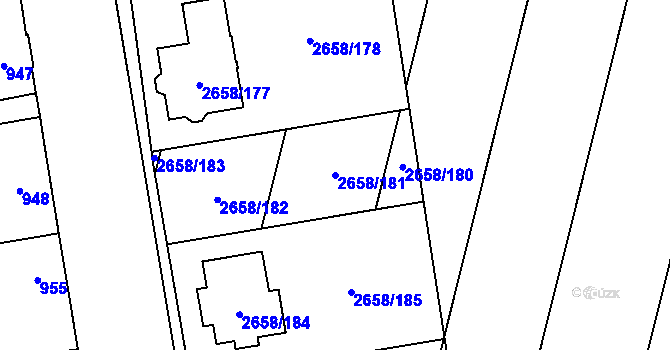 Parcela st. 2658/181 v KÚ Dubňany, Katastrální mapa