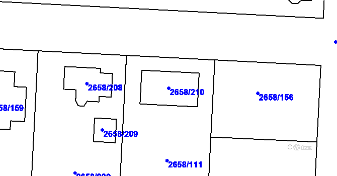 Parcela st. 2658/210 v KÚ Dubňany, Katastrální mapa
