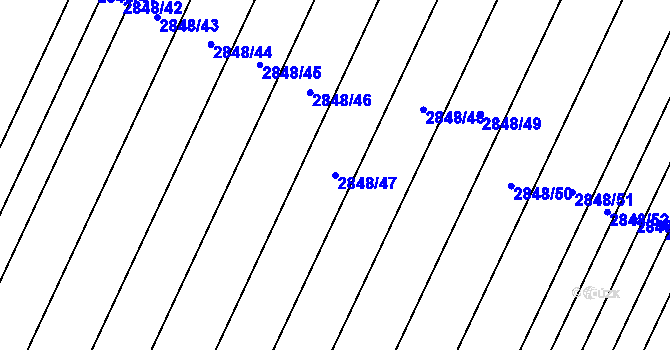 Parcela st. 2848/47 v KÚ Dubňany, Katastrální mapa
