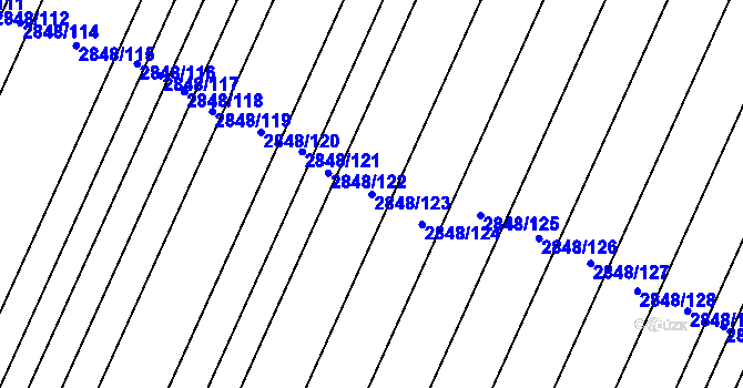 Parcela st. 2848/123 v KÚ Dubňany, Katastrální mapa