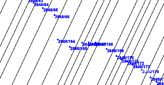 Parcela st. 2848/166 v KÚ Dubňany, Katastrální mapa