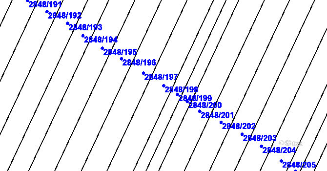 Parcela st. 2848/198 v KÚ Dubňany, Katastrální mapa