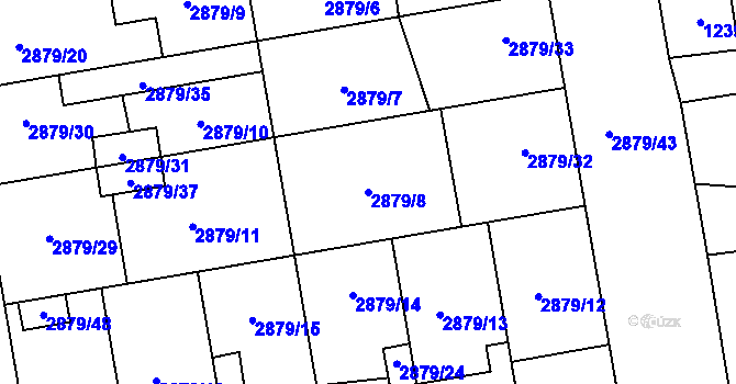 Parcela st. 2879/8 v KÚ Dubňany, Katastrální mapa