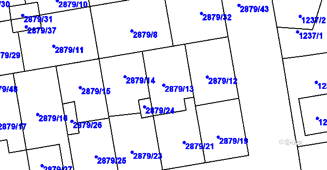 Parcela st. 2879/13 v KÚ Dubňany, Katastrální mapa