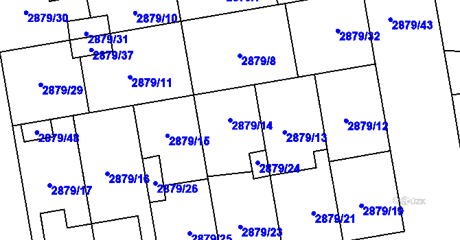 Parcela st. 2879/14 v KÚ Dubňany, Katastrální mapa