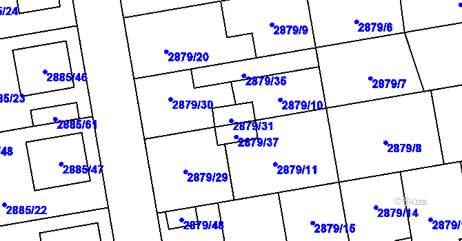 Parcela st. 2879/31 v KÚ Dubňany, Katastrální mapa