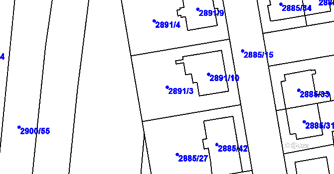 Parcela st. 2891/3 v KÚ Dubňany, Katastrální mapa