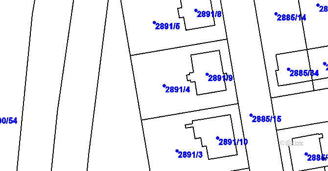 Parcela st. 2891/4 v KÚ Dubňany, Katastrální mapa