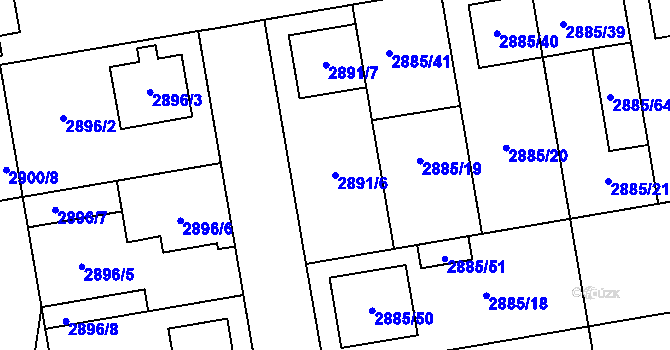 Parcela st. 2891/6 v KÚ Dubňany, Katastrální mapa