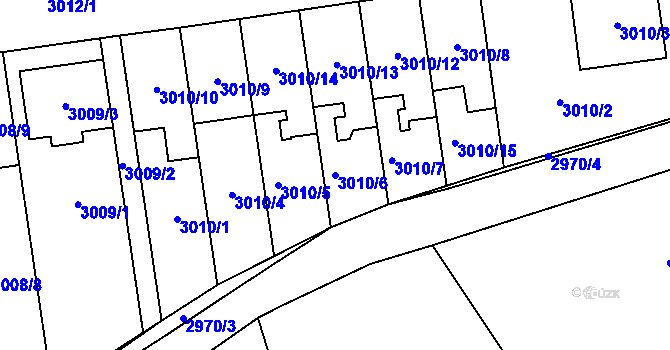 Parcela st. 3010/6 v KÚ Dubňany, Katastrální mapa
