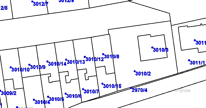 Parcela st. 3010/8 v KÚ Dubňany, Katastrální mapa