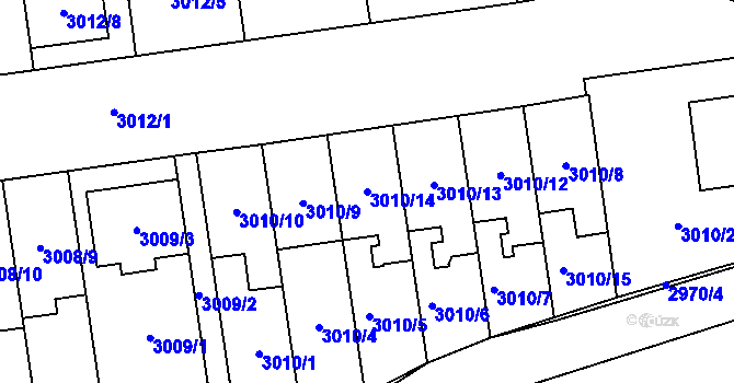Parcela st. 3010/14 v KÚ Dubňany, Katastrální mapa