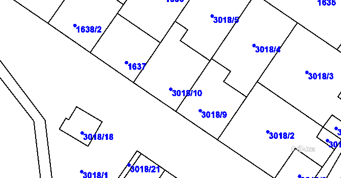 Parcela st. 3018/10 v KÚ Dubňany, Katastrální mapa