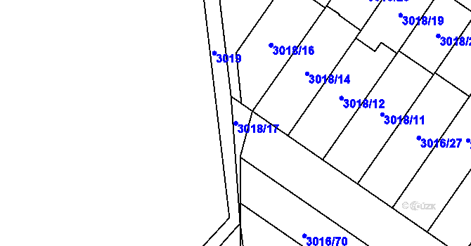 Parcela st. 3018/17 v KÚ Dubňany, Katastrální mapa
