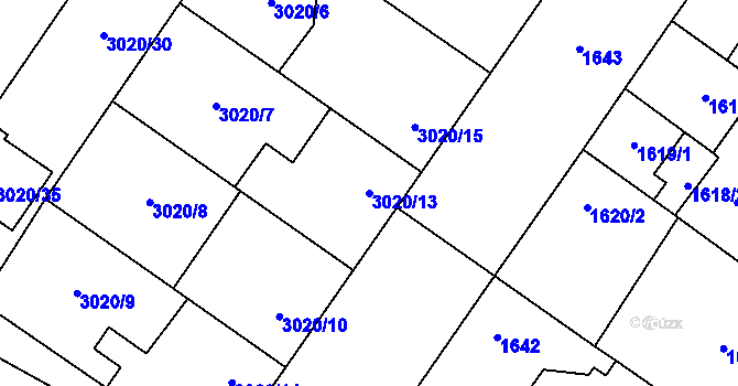 Parcela st. 3020/13 v KÚ Dubňany, Katastrální mapa