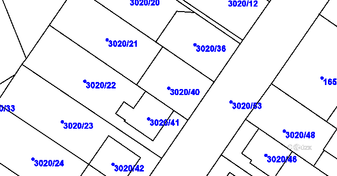 Parcela st. 3020/40 v KÚ Dubňany, Katastrální mapa