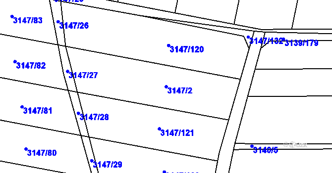 Parcela st. 3147/2 v KÚ Dubňany, Katastrální mapa