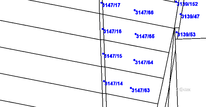 Parcela st. 3147/15 v KÚ Dubňany, Katastrální mapa