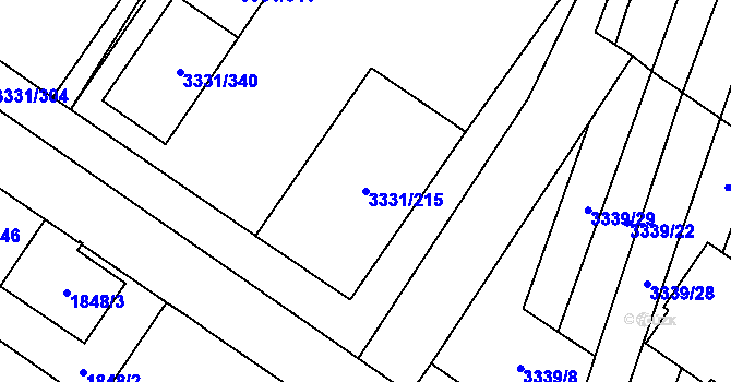 Parcela st. 3331/215 v KÚ Dubňany, Katastrální mapa