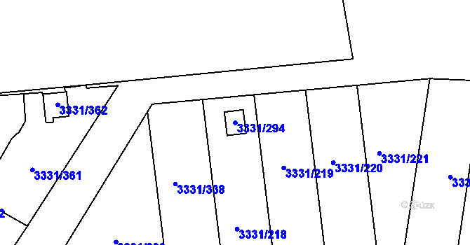 Parcela st. 3331/294 v KÚ Dubňany, Katastrální mapa