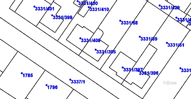 Parcela st. 3331/395 v KÚ Dubňany, Katastrální mapa