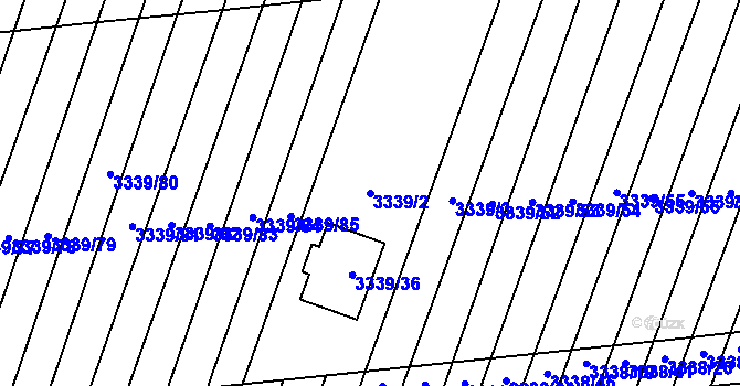 Parcela st. 3339/2 v KÚ Dubňany, Katastrální mapa