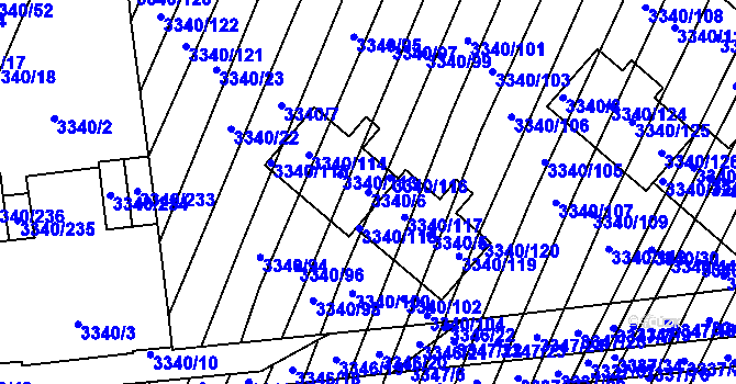 Parcela st. 3340/6 v KÚ Dubňany, Katastrální mapa