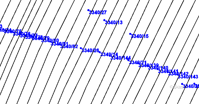 Parcela st. 3340/14 v KÚ Dubňany, Katastrální mapa