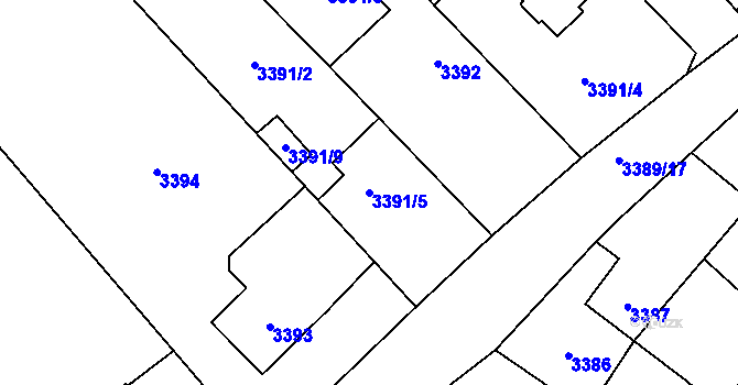 Parcela st. 3391/5 v KÚ Dubňany, Katastrální mapa