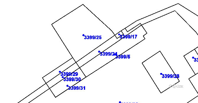 Parcela st. 3399/24 v KÚ Dubňany, Katastrální mapa