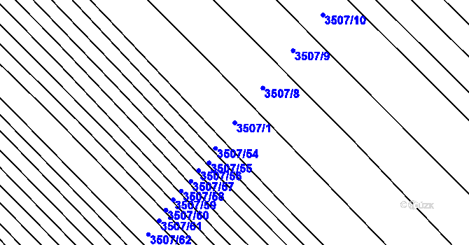 Parcela st. 3507/1 v KÚ Dubňany, Katastrální mapa