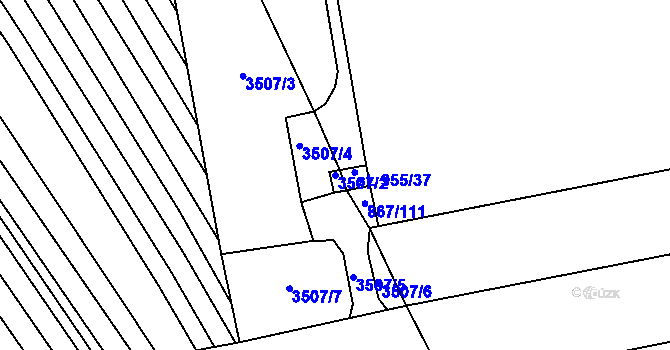 Parcela st. 3507/2 v KÚ Dubňany, Katastrální mapa