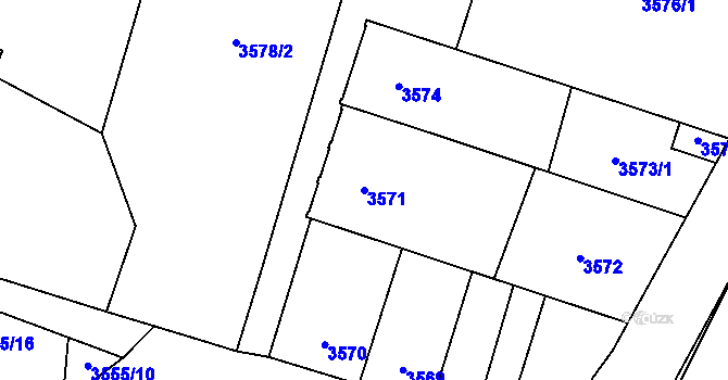 Parcela st. 3571 v KÚ Dubňany, Katastrální mapa
