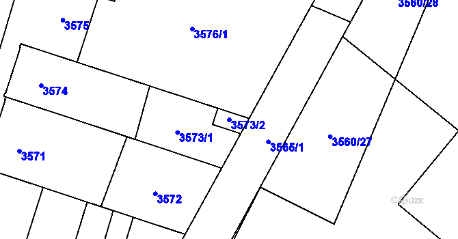 Parcela st. 3573/2 v KÚ Dubňany, Katastrální mapa