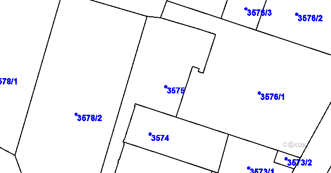 Parcela st. 3575 v KÚ Dubňany, Katastrální mapa